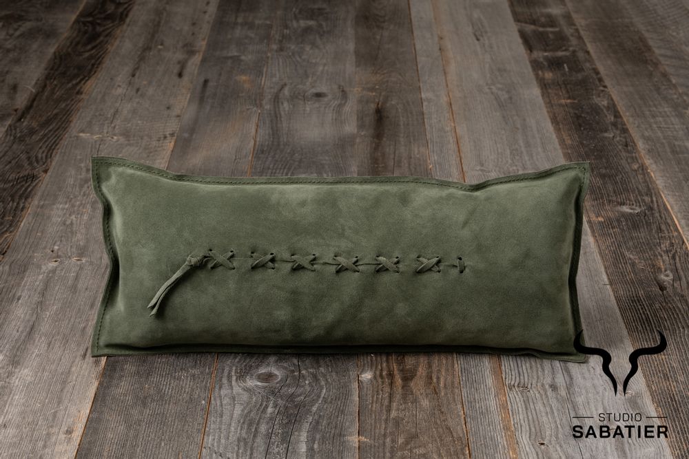 Coussins textile - Coussin cuir suédé double face. - MAISON YAK