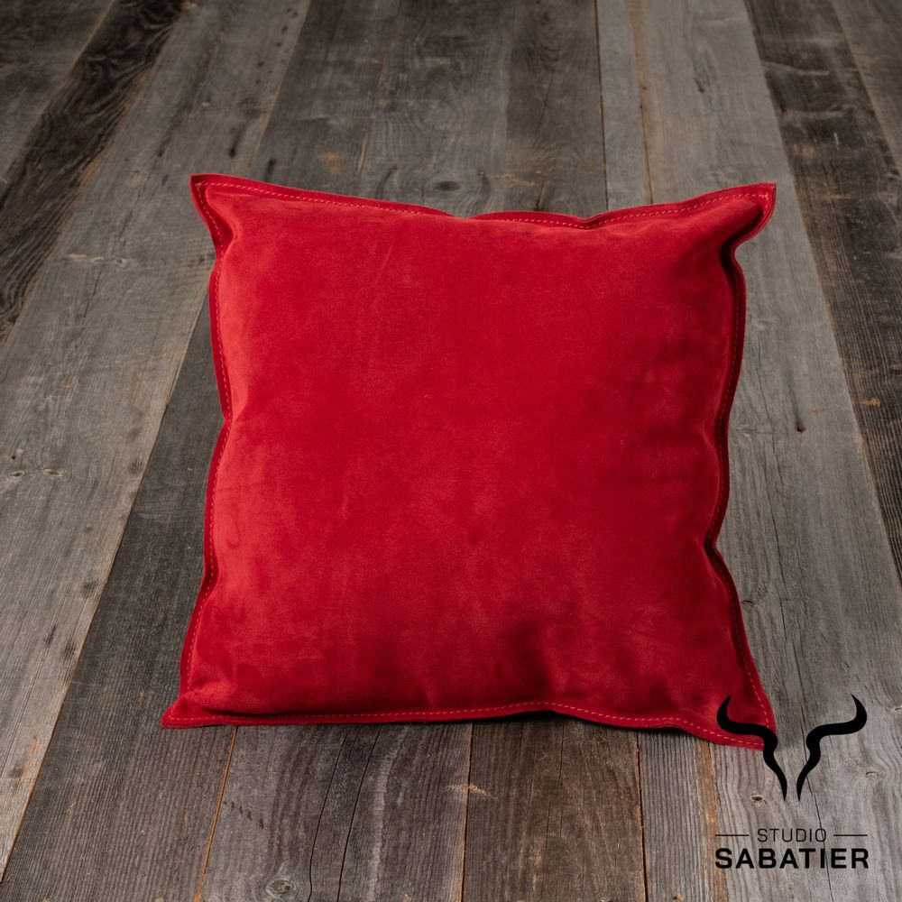 Coussins textile - Coussin cuir suédé double face. - MAISON YAK