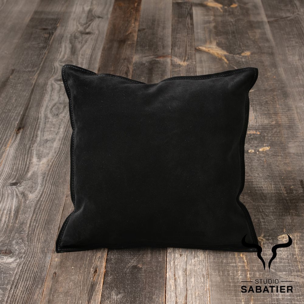 Coussins textile - Coussin cuir suédé double face. - MAISON YAK