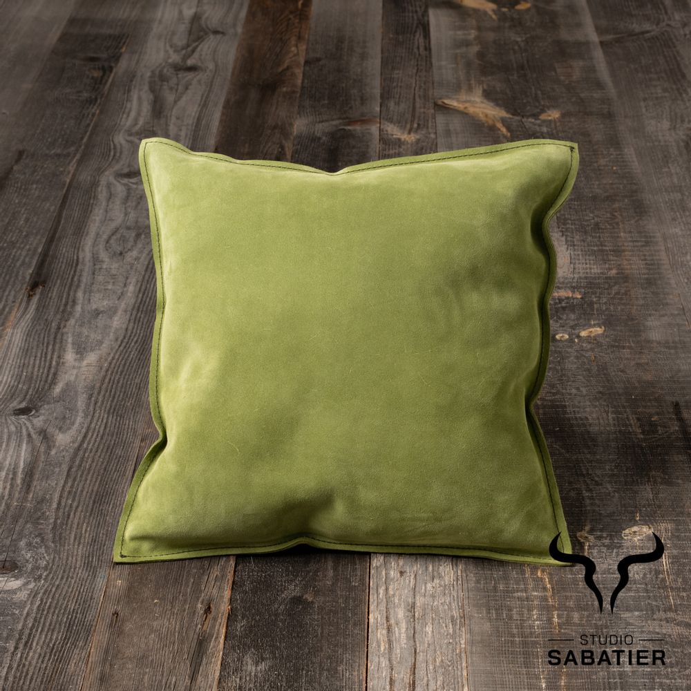 Coussins textile - Coussin cuir suédé double face. - MAISON YAK