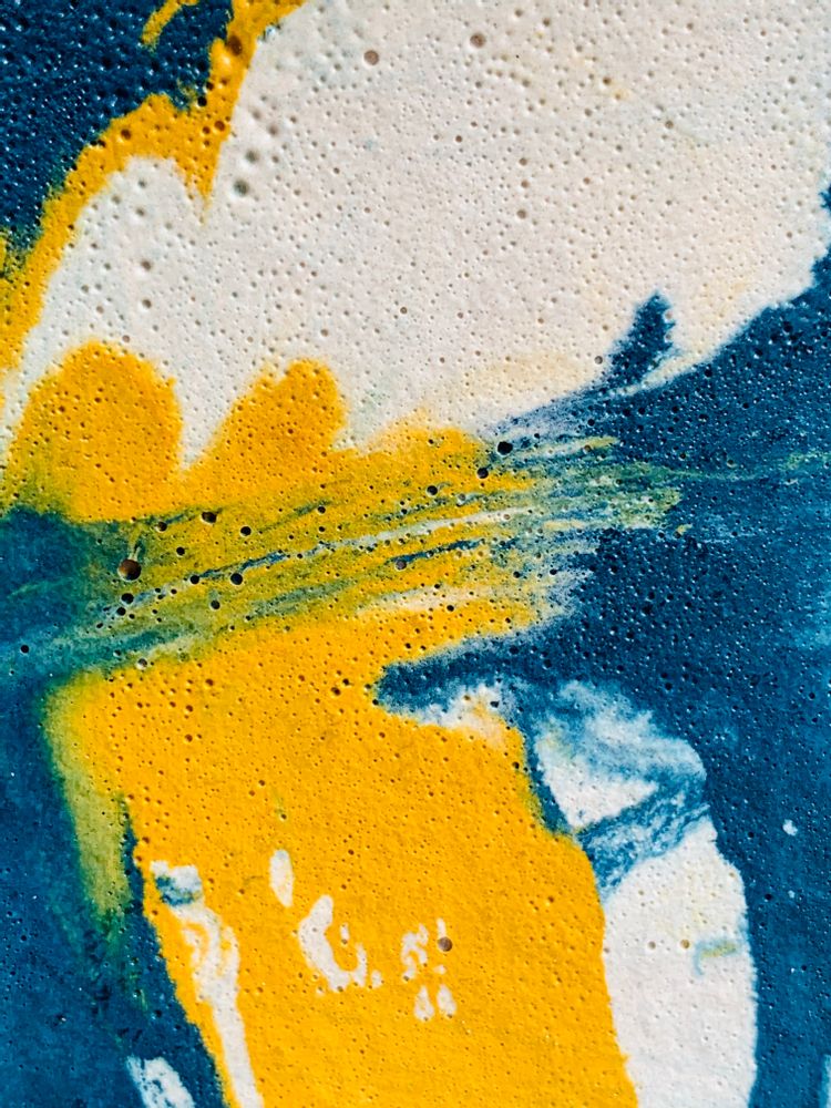 Objets de décoration - Lampe à poser | Lampe Béton | Cube | Marbré jaune et bleu pétrole - JUNNY