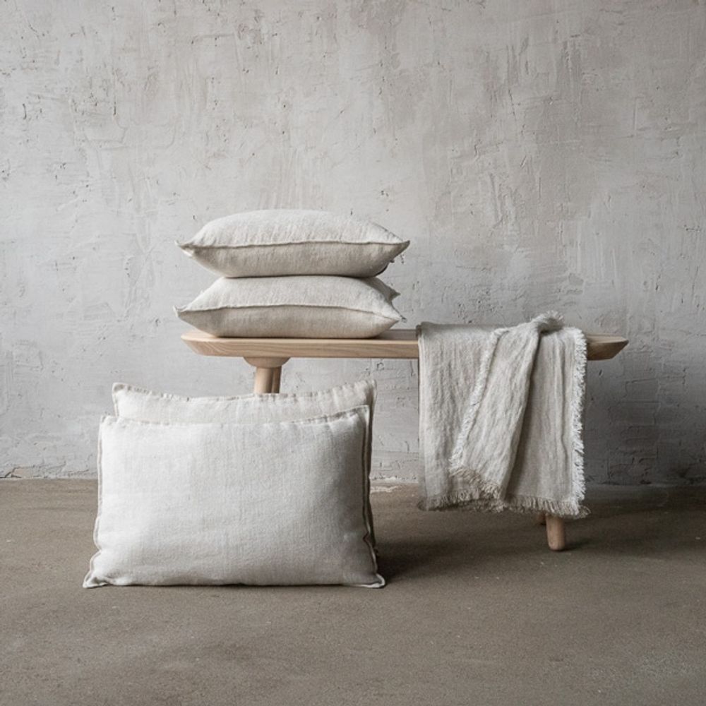 Throw blankets - Rustico Fringe Linen Throws - LINENME