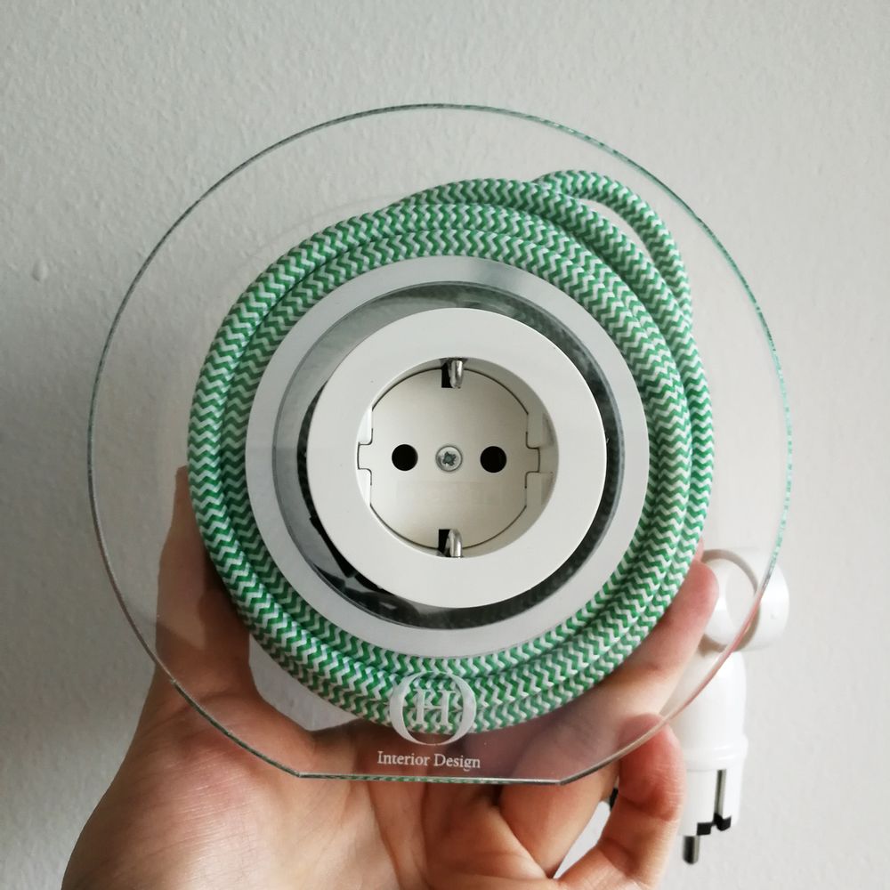 Objets design - Rallonge pour 2 fiches - Vert & Blanc - OH INTERIOR DESIGN