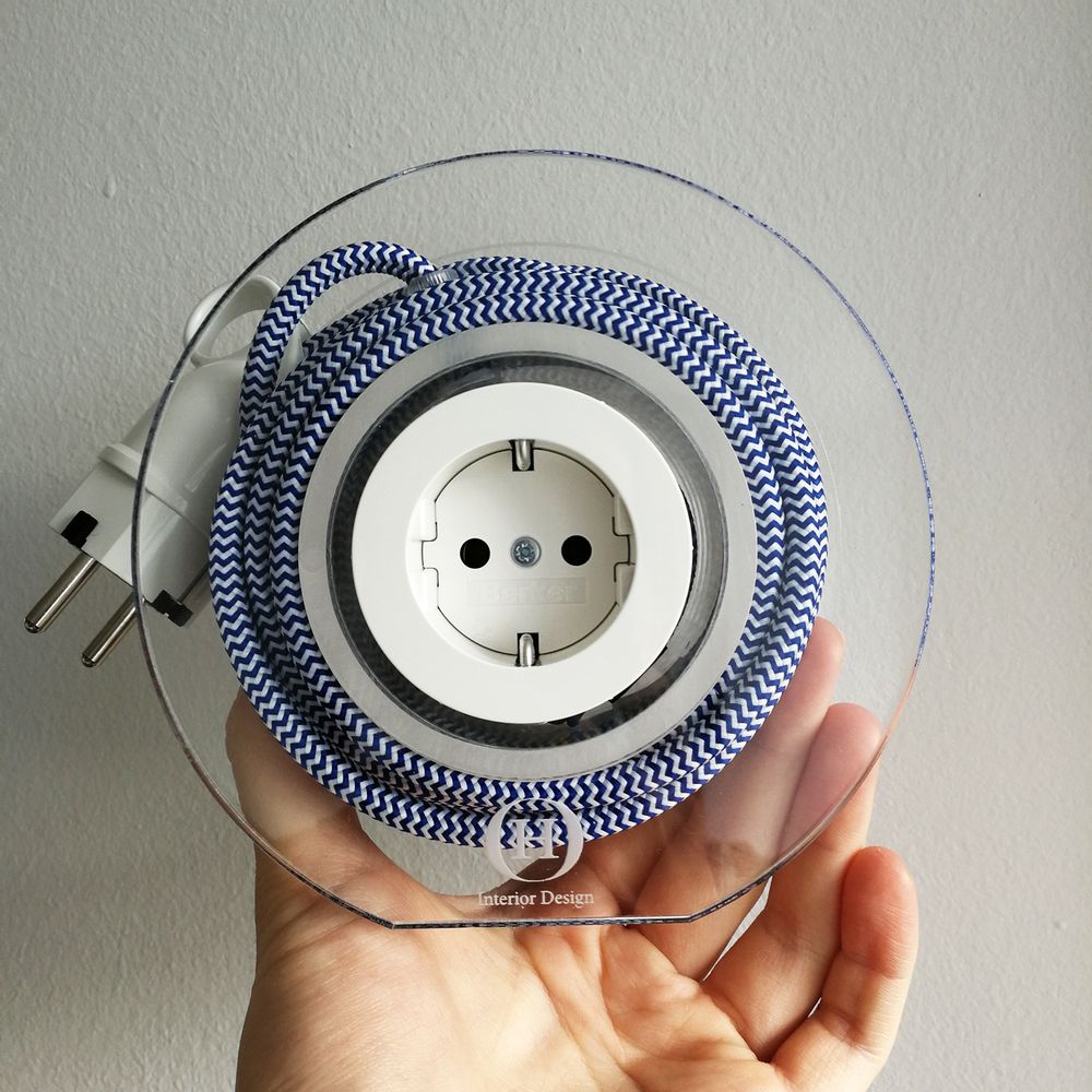 Design objects - Extension Cord for 2 Plugs - Navy & White - OH INTERIOR DESIGN