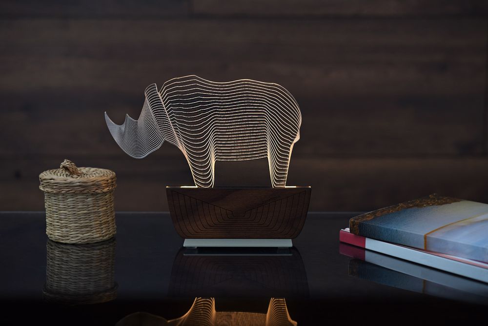 Desk lamps - "Save a Rhino" desk lamp - ZINTEH LIGHTING