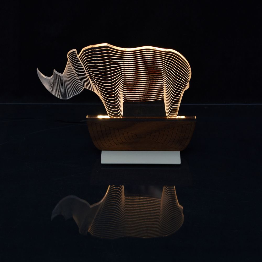 Desk lamps - "Save a Rhino" desk lamp - ZINTEH LIGHTING