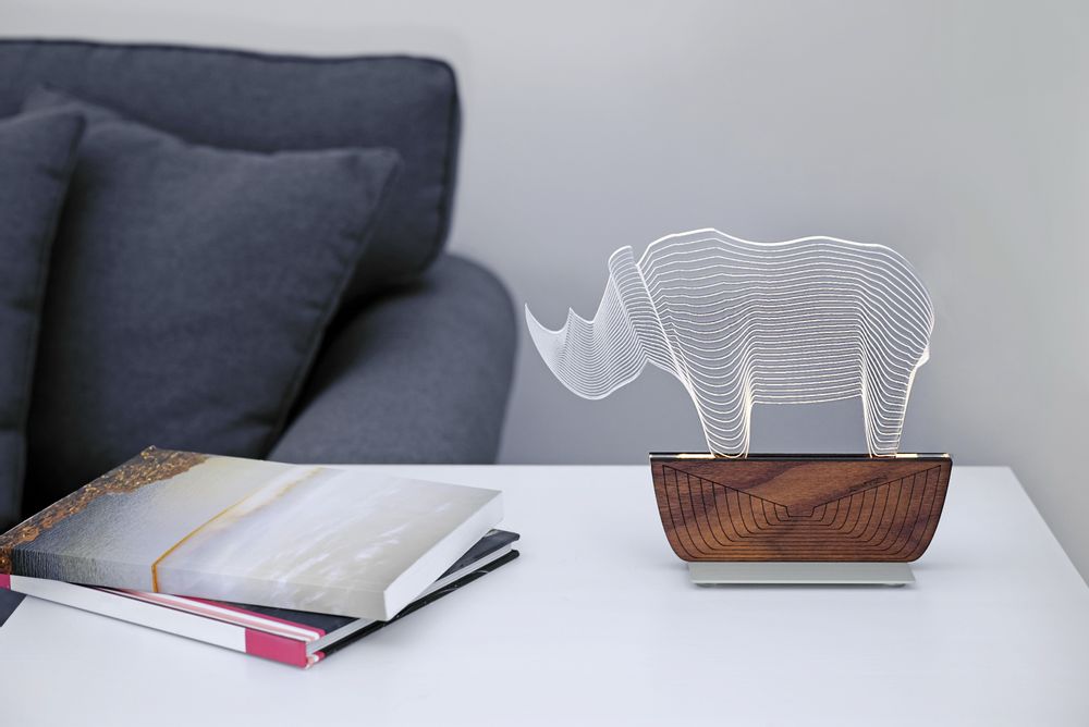 Desk lamps - "Save a Rhino" desk lamp - ZINTEH LIGHTING