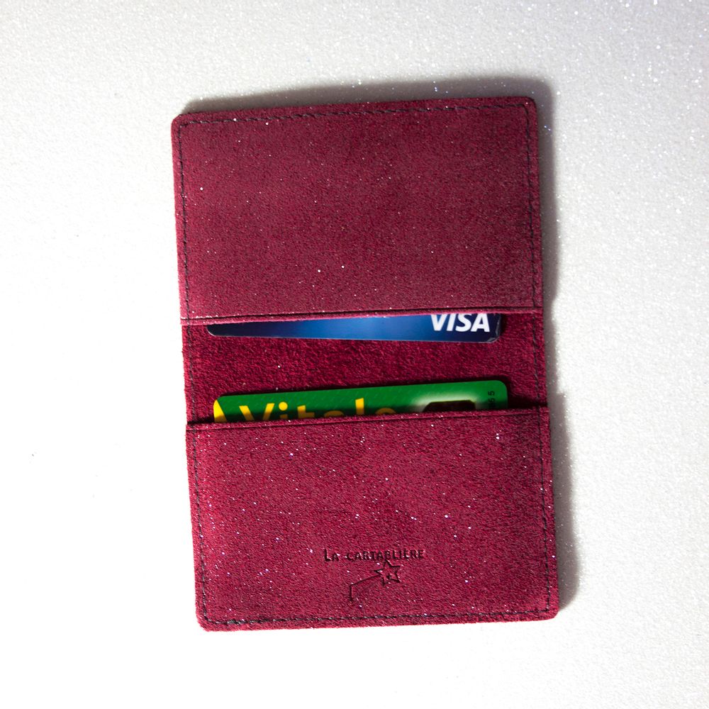 Petite maroquinerie - Etui à cartes Double en cuir Pailleté - LA CARTABLIÈRE
