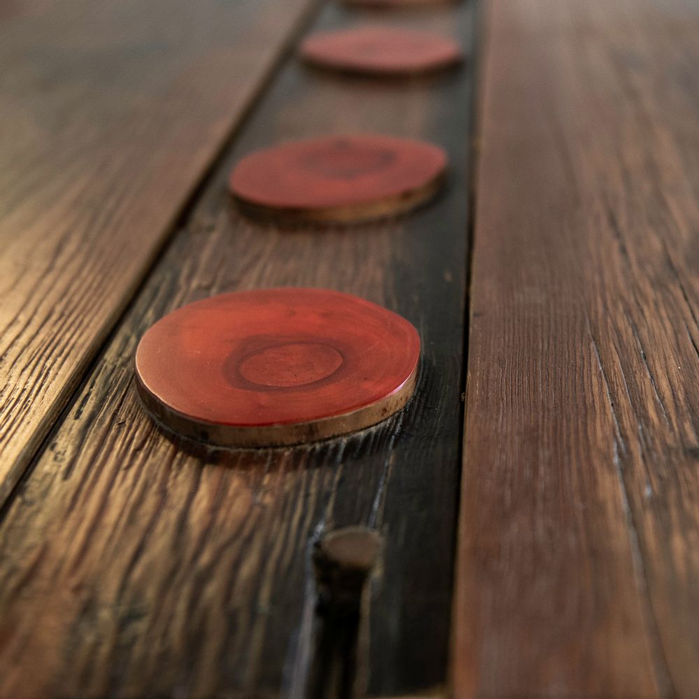 Dining Tables - Star base with “upcycling wooden” top - LIVING MEDITERANEO