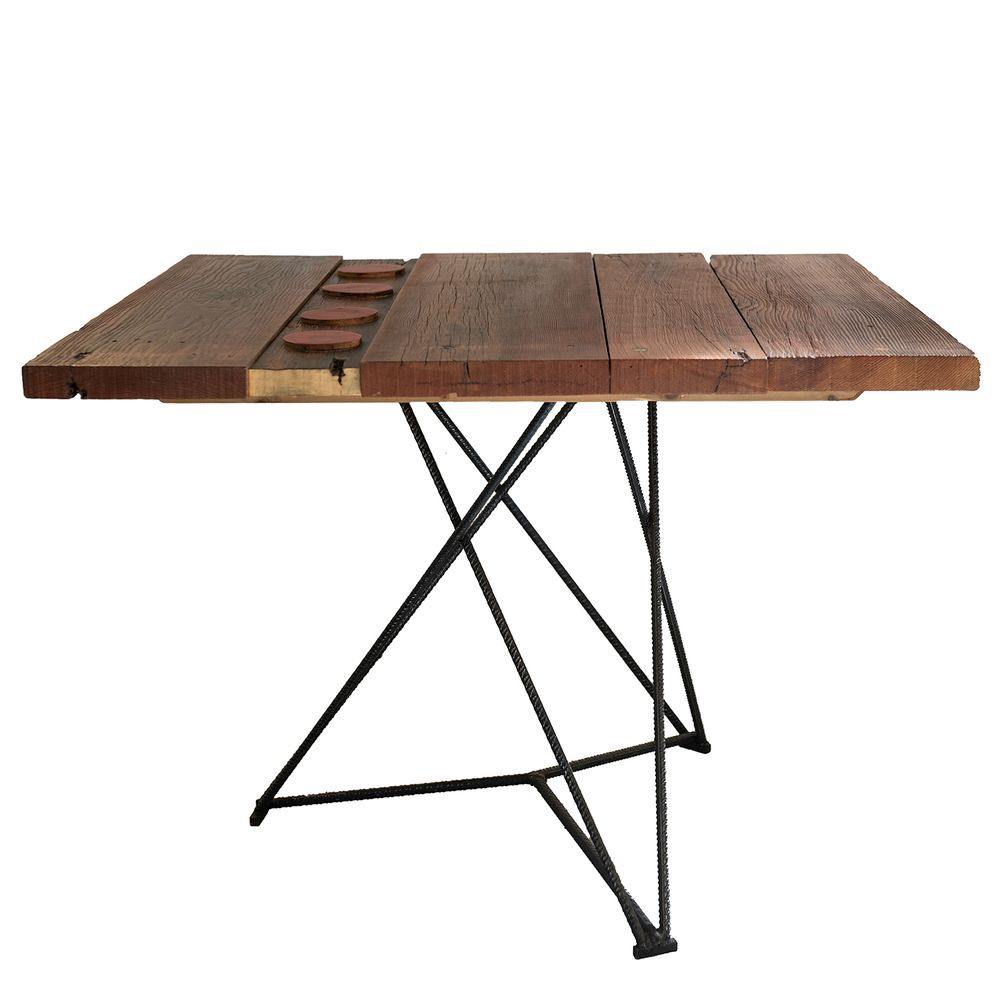 Dining Tables - Star base with “upcycling wooden” top - LIVING MEDITERANEO