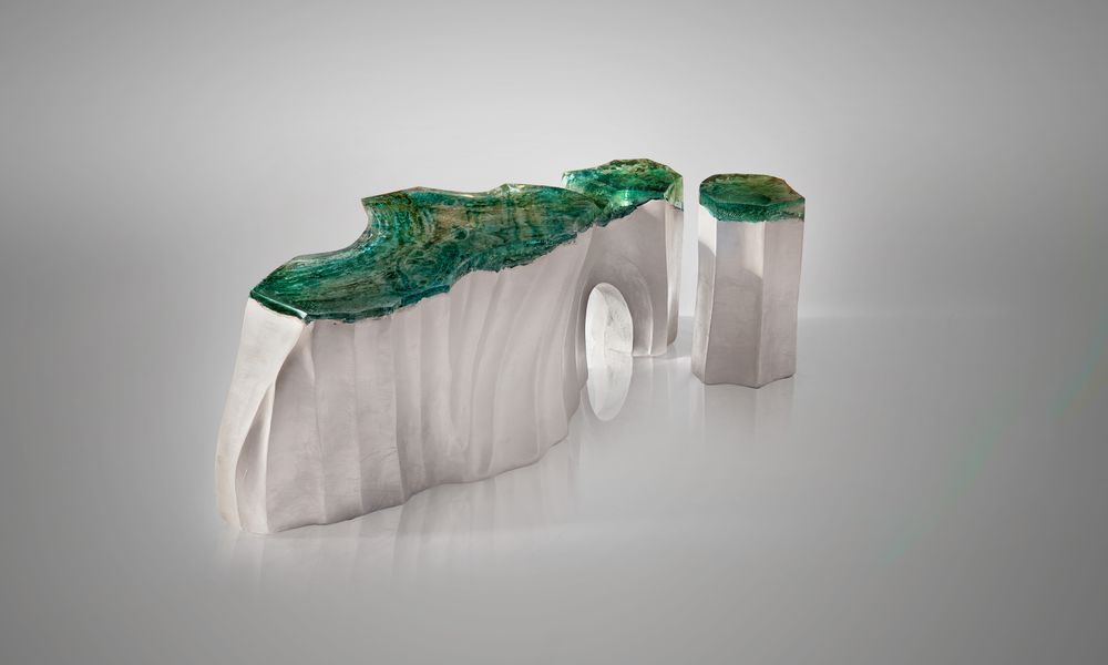Sculptures, statuettes and miniatures - La Falaise | Bench & Side Table - LO CONTEMPORARY