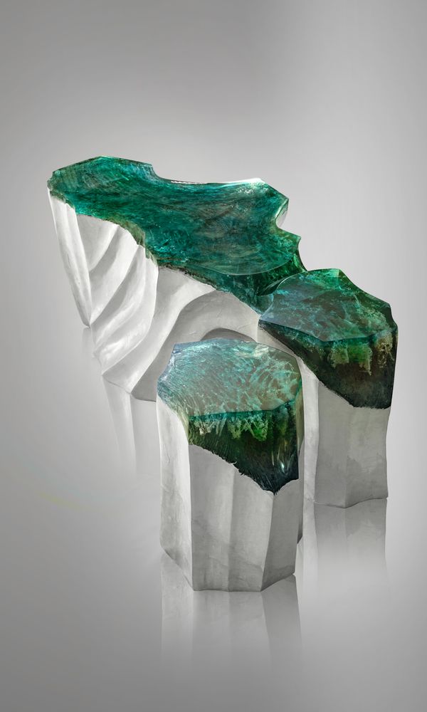 Sculptures, statuettes and miniatures - La Falaise | Bench & Side Table - LO CONTEMPORARY
