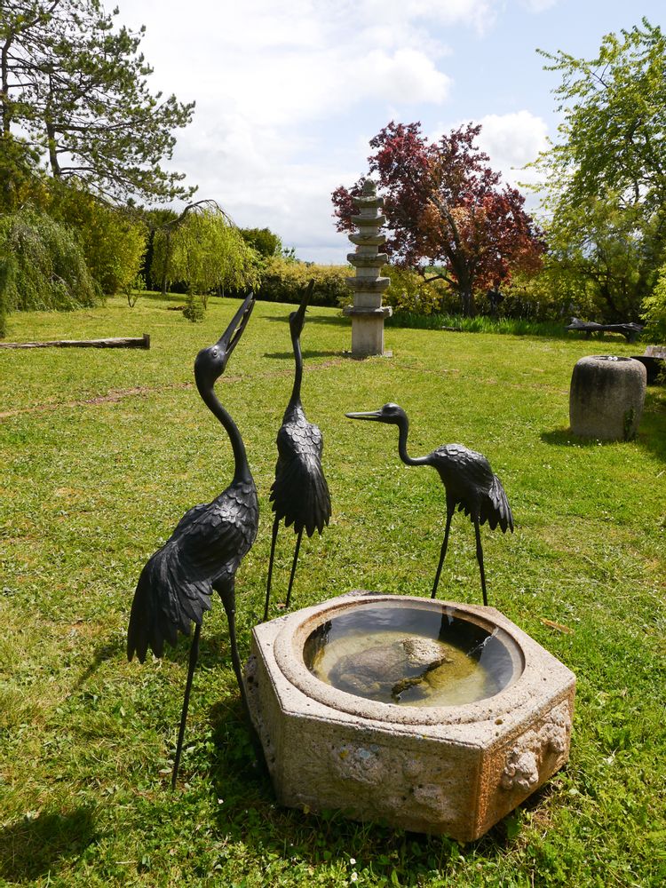 Outdoor decorative accessories - ZOUROU, Set of 3 Japanese cranes - THIERRY GERBER