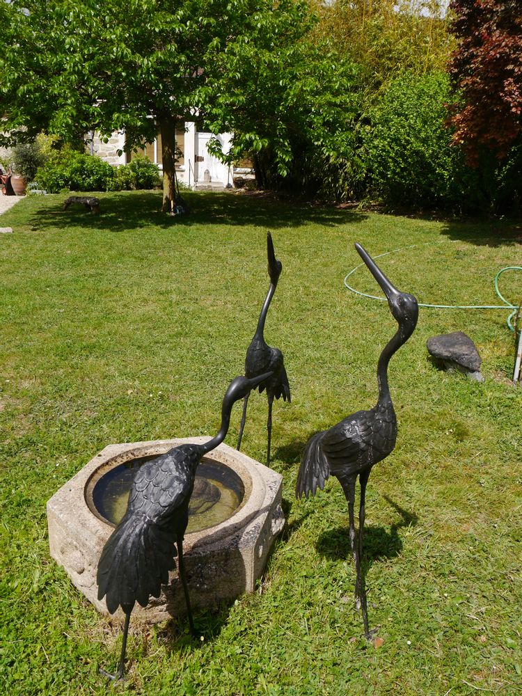 Outdoor decorative accessories - ZOUROU, Set of 3 Japanese cranes - THIERRY GERBER