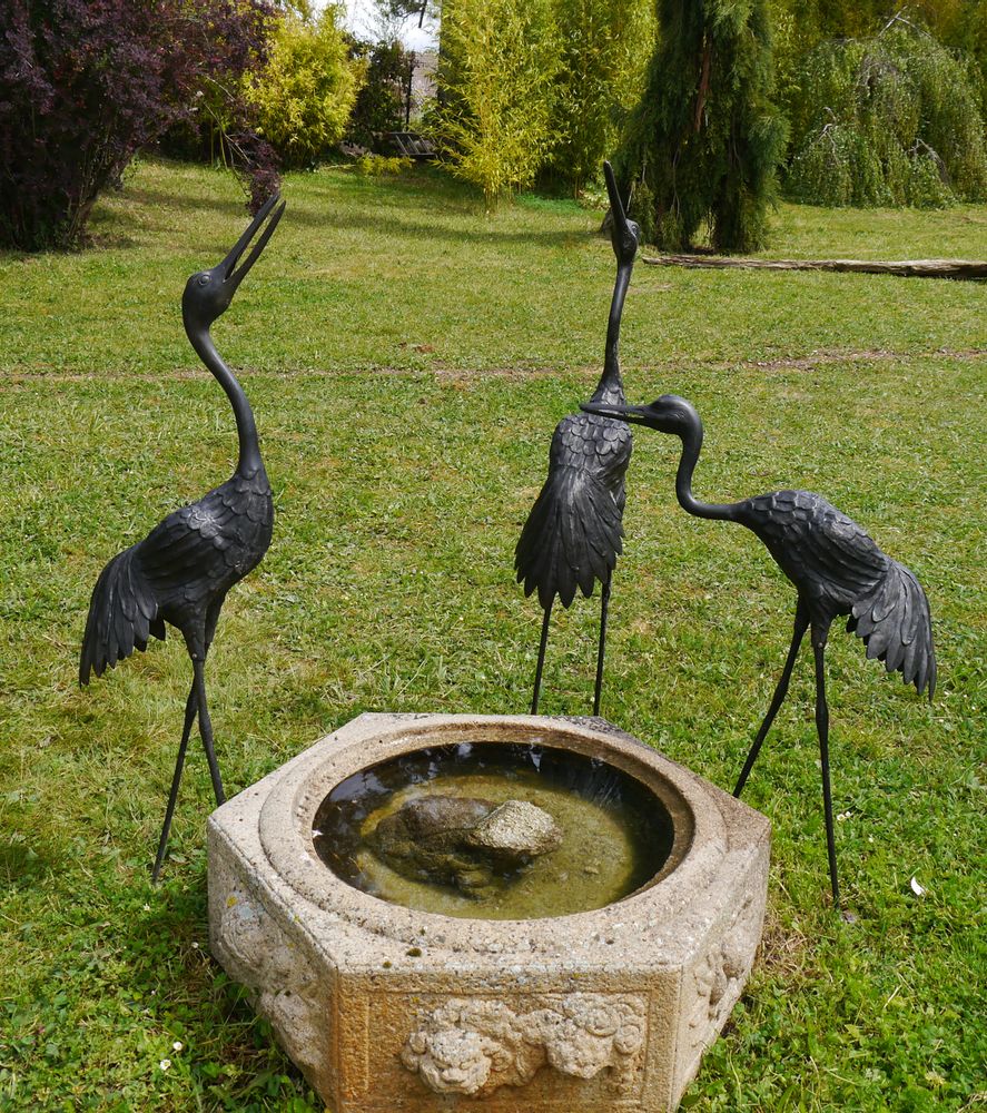 Outdoor decorative accessories - ZOUROU, Set of 3 Japanese cranes - THIERRY GERBER