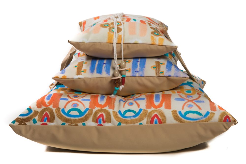 Homewear - Pyramid printed cushions collection with a belt - LE BOTTEGHE SU GOLOGONE