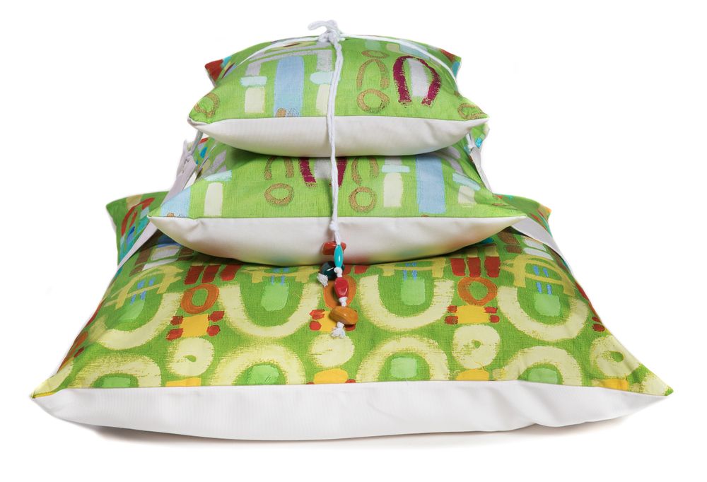 Homewear - Pyramid printed cushions collection with a belt - LE BOTTEGHE SU GOLOGONE
