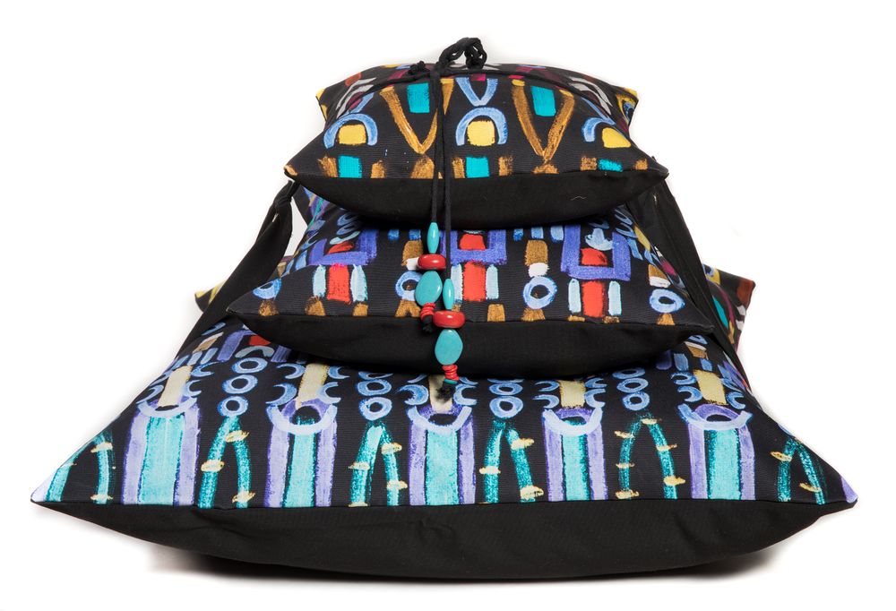 Homewear - Pyramid printed cushions collection with a belt - LE BOTTEGHE SU GOLOGONE