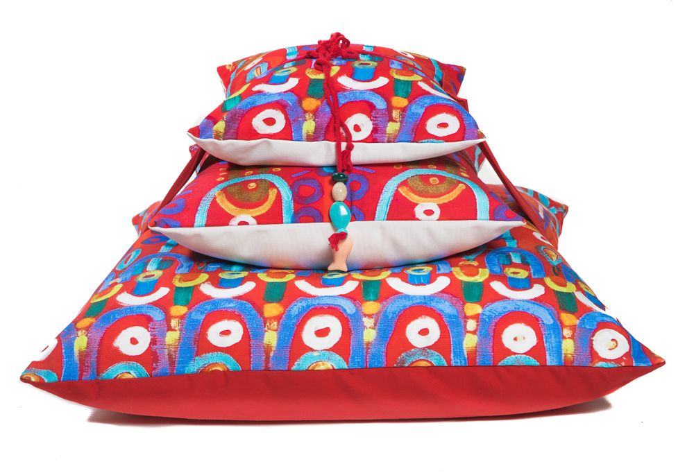 Homewear - Pyramid printed cushions collection with a belt - LE BOTTEGHE SU GOLOGONE