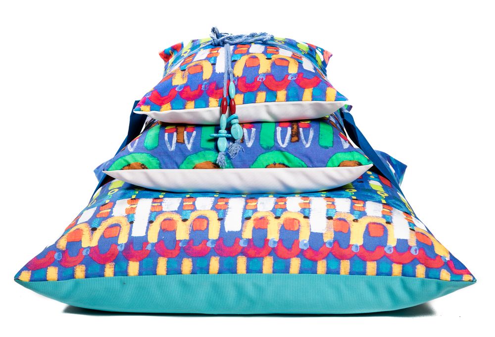 Homewear - Pyramid printed cushions collection with a belt - LE BOTTEGHE SU GOLOGONE