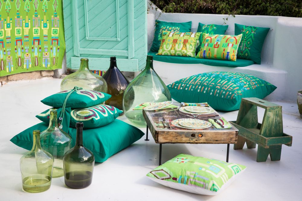Homewear - Pyramid printed cushions collection with a belt - LE BOTTEGHE SU GOLOGONE