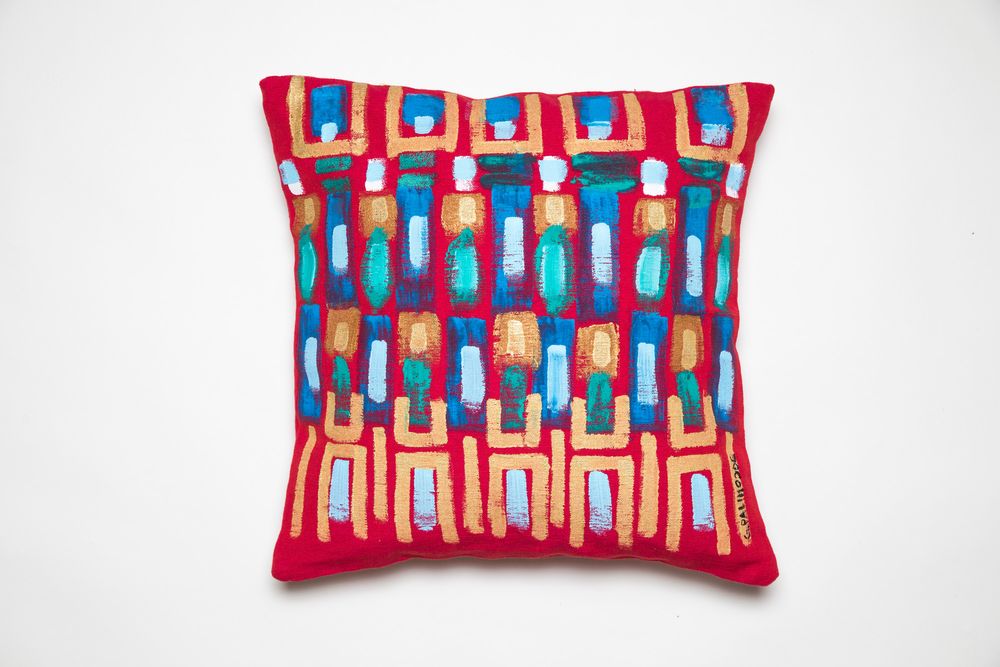 Cushions - Hand-painted Cushions - LE BOTTEGHE SU GOLOGONE NE PAS UTILISER