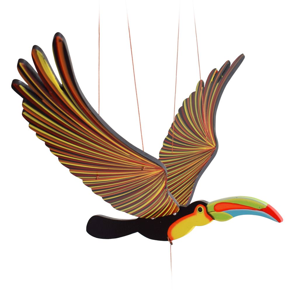 Decorative objects - Toucan - Handmade Wooden Handmade Mobile Bird from Fair Trade - FAIR MOMS