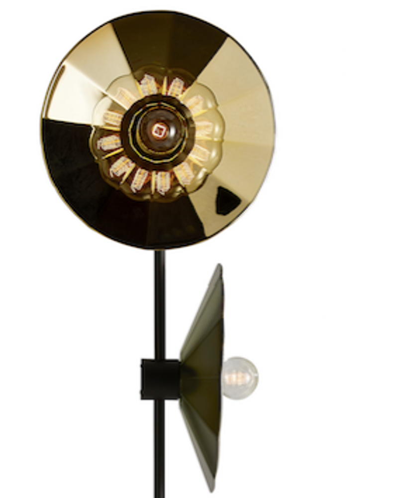 Pièces uniques - Lampadaire COMETA avec double coupole en verre travaillé à la main. - RADAR INTERIOR