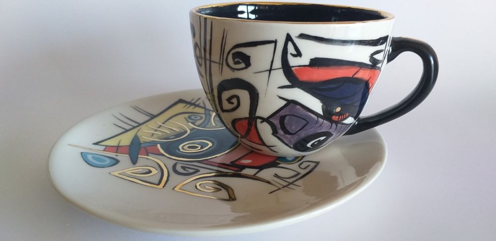 Ceramic - Enigma cups&saucers /DORA - ENIGMA
