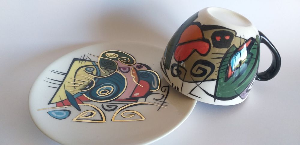 Ceramic - Enigma cups&saucers /DORA - ENIGMA