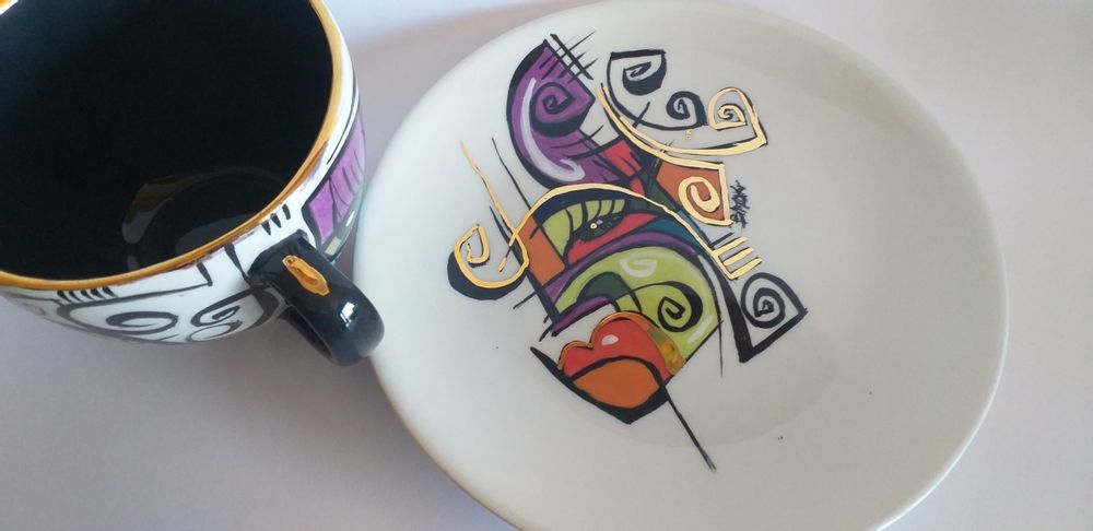 Ceramic - ENIGMA cups&saucers / SKY - ENIGMA
