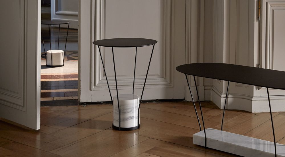 Unique pieces - LEST coffee table with Carrara marble block. - RADAR INTERIOR