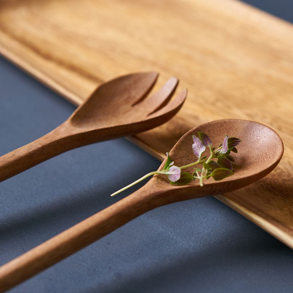 Couverts de service - Couverts et couverts à salade en bois de Kinta - KINTA