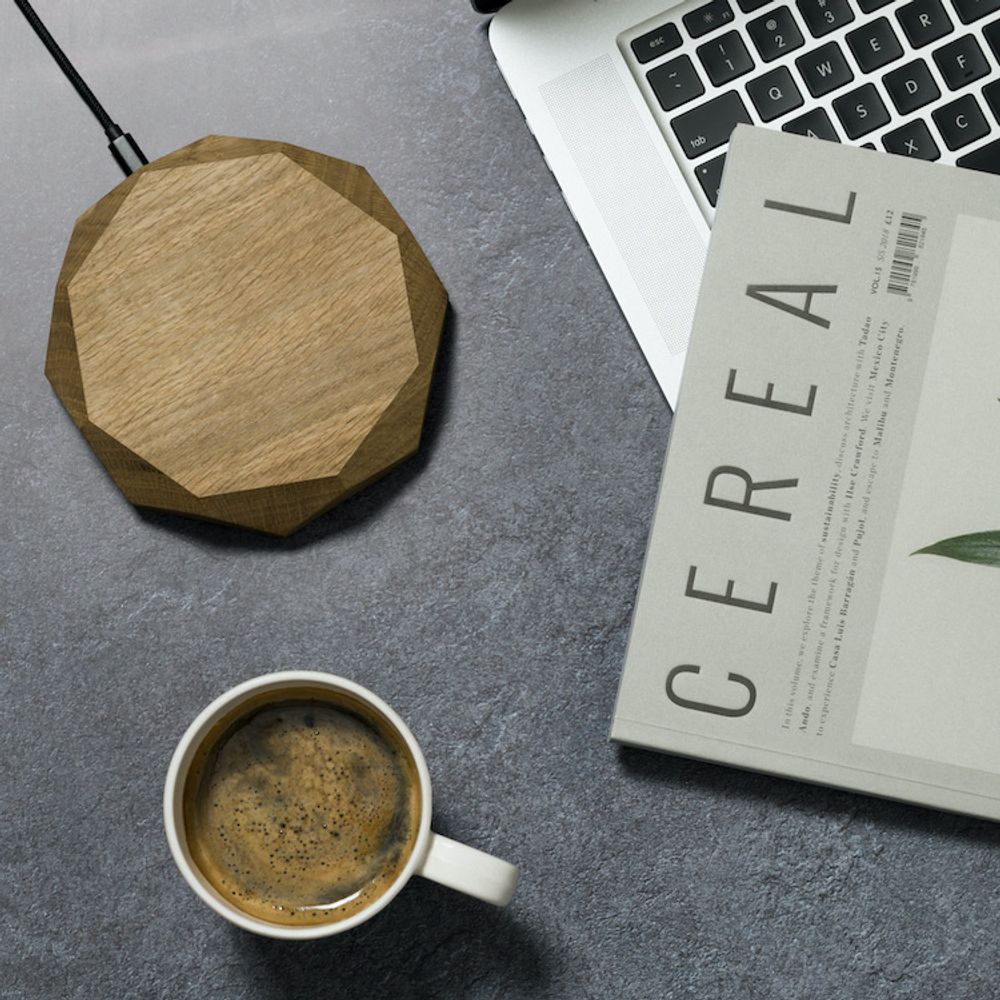 Office furniture and storage - QI Wooden Wireless charger - OAKYWOOD