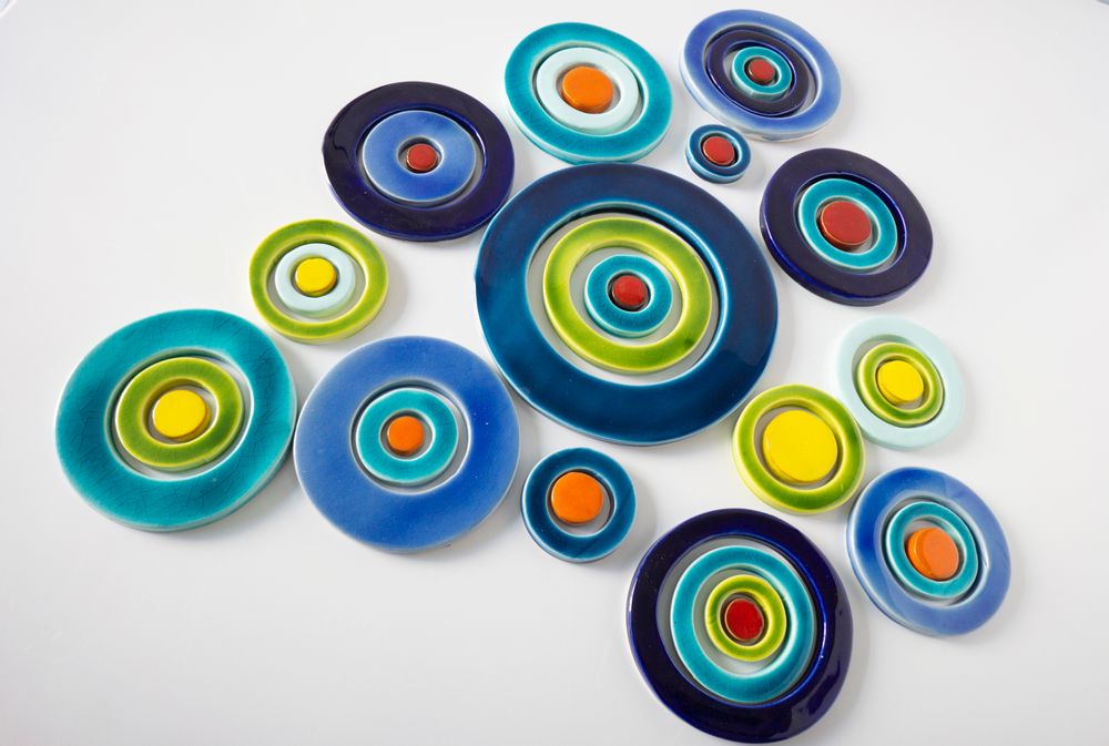 Ceramic - Multicolours ceramic discs - MARSIA STUDIO CERAMICHE DI MARIELLA SIANO