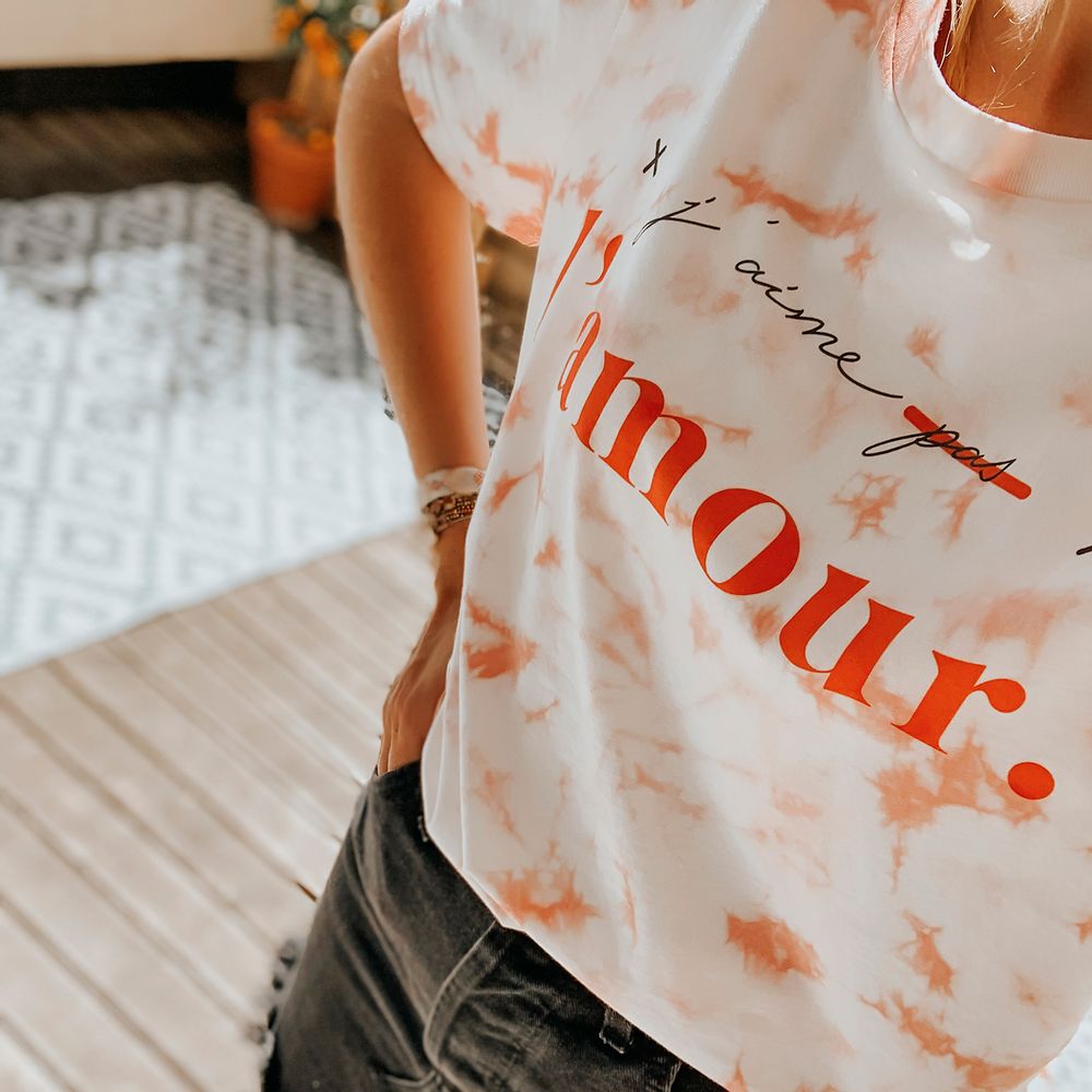 Apparel - Tshirt Tie&Dye J'AIME L'AMOUR - WAY CUSTOM