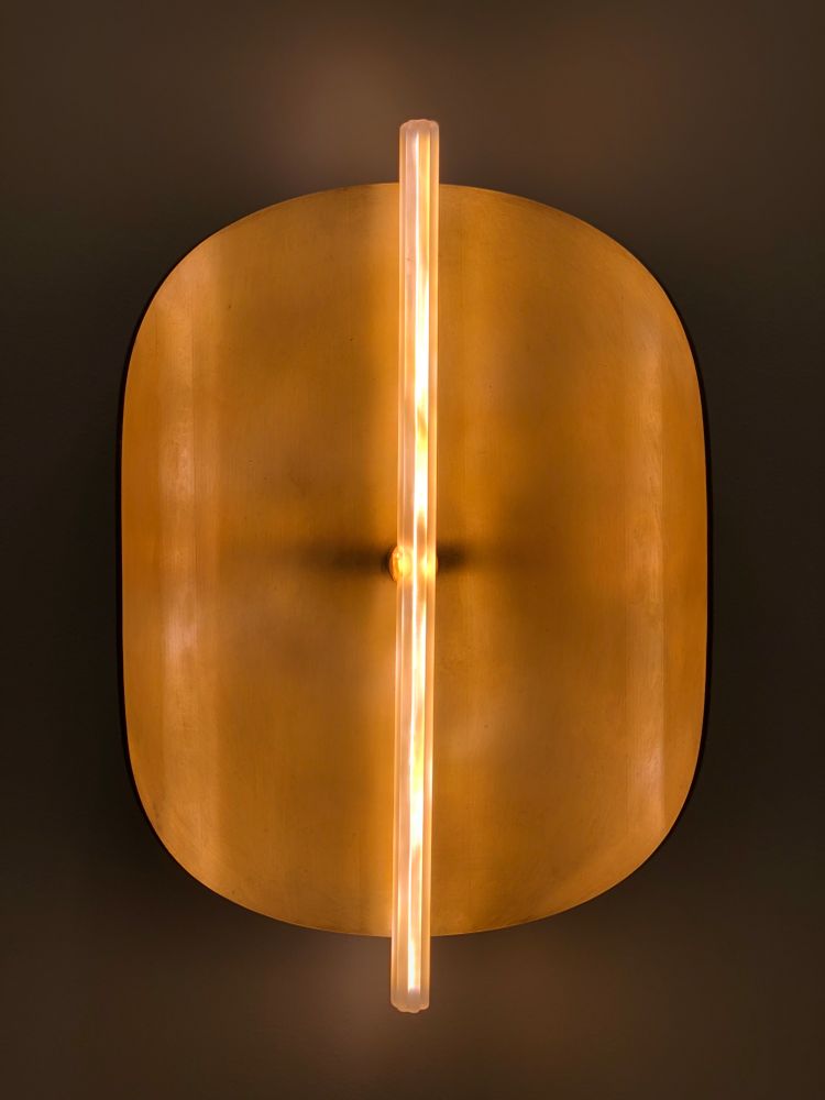 Wall lamps - Takosu Wall Light in Patinated Brass and Sandblasted Glass by Victoria Magniant - VICTORIA MAGNIANT POUR GALERIE V