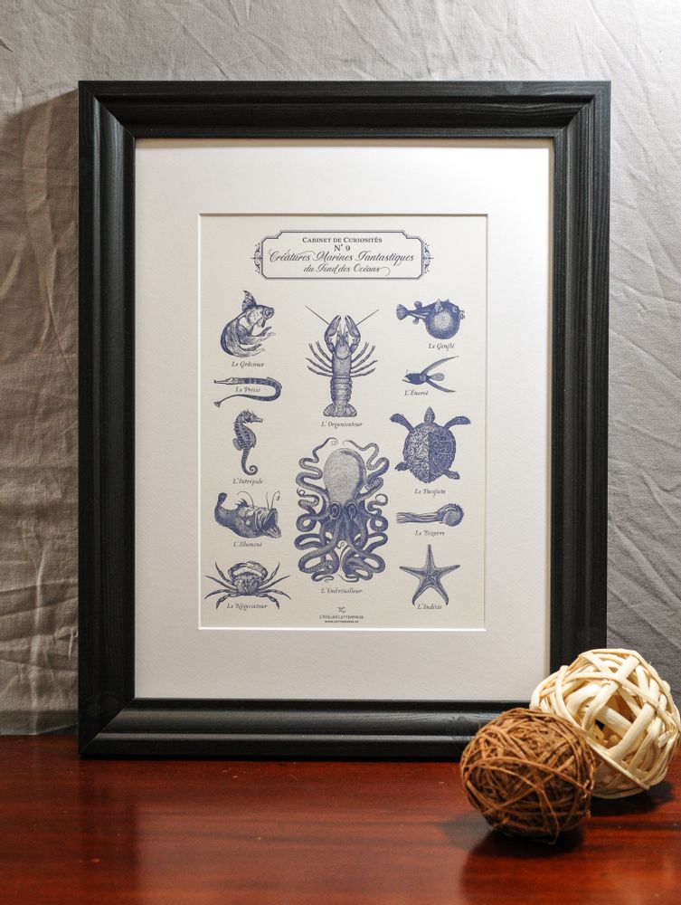 Affiches - Tirage d'Art Créatures Marines Fantastiques - L'ATELIER LETTERPRESS