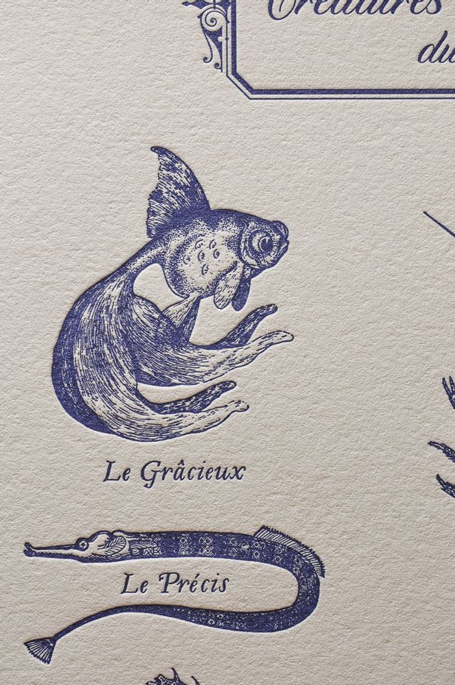 Affiches - Tirage d'Art Créatures Marines Fantastiques - L'ATELIER LETTERPRESS