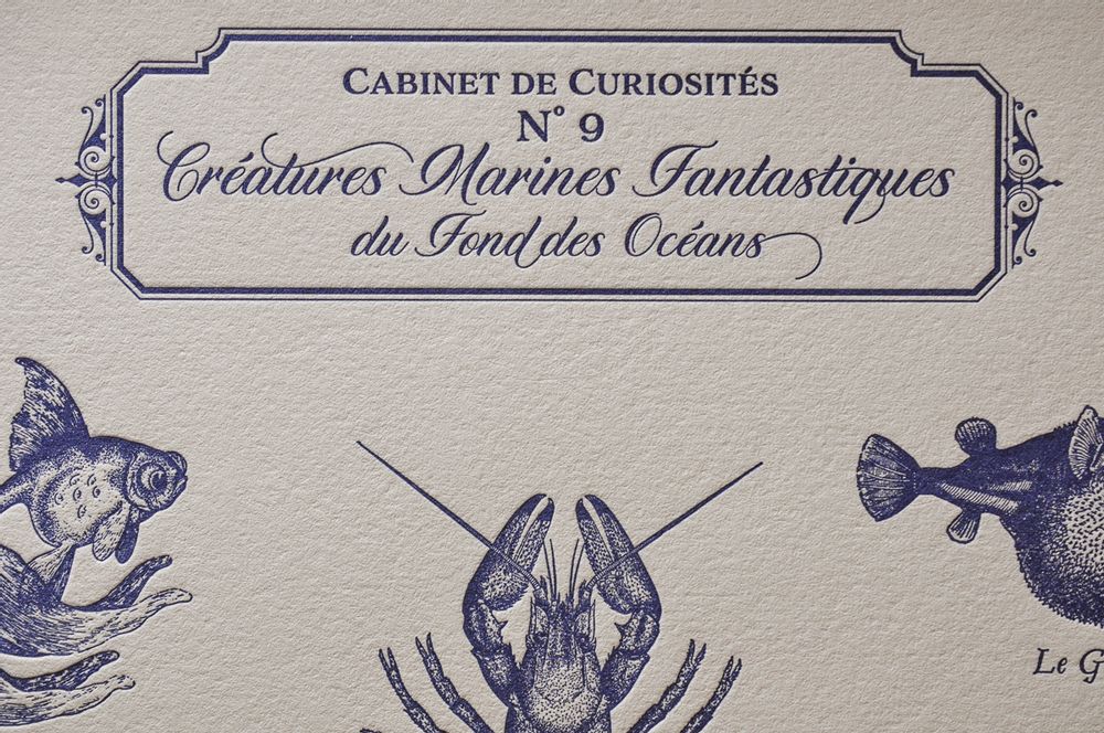 Affiches - Tirage d'Art Créatures Marines Fantastiques - L'ATELIER LETTERPRESS