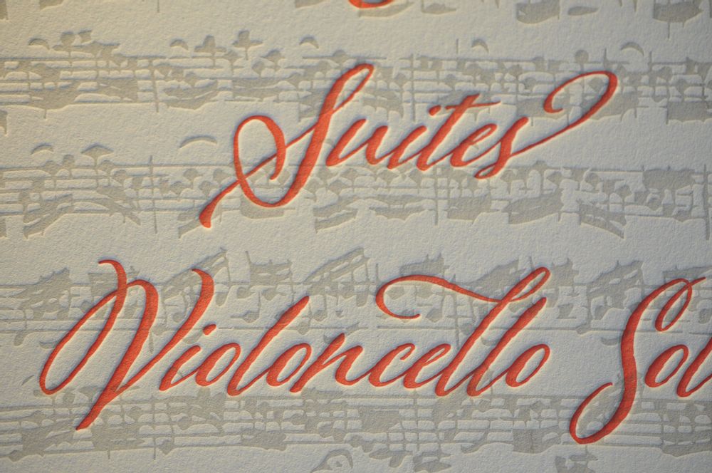 Affiches - Tirage d'Art Musique Suites pour Violoncelle de Bach - L'ATELIER LETTERPRESS