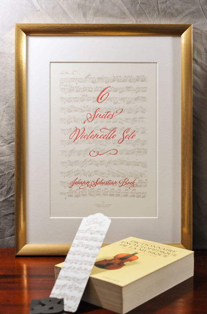 Affiches - Tirage d'Art Musique Suites pour Violoncelle de Bach - L'ATELIER LETTERPRESS