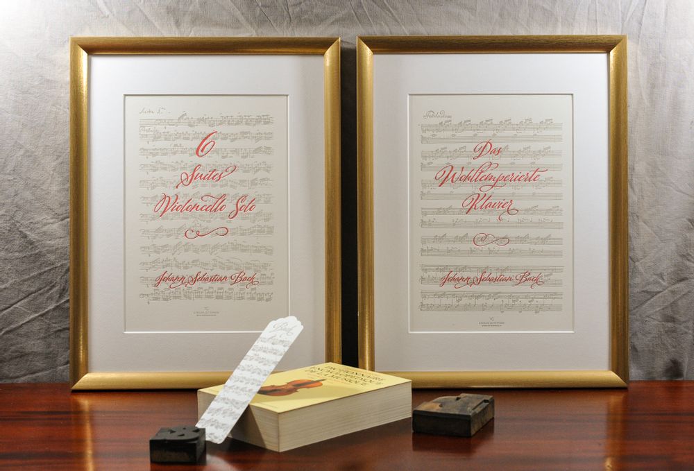 Affiches - Tirage d'Art Musique Suites pour Violoncelle de Bach - L'ATELIER LETTERPRESS