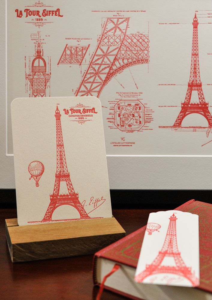 Affiches - Tirage d'Art Plan Original de la Tour Eiffel Architecture - L'ATELIER LETTERPRESS