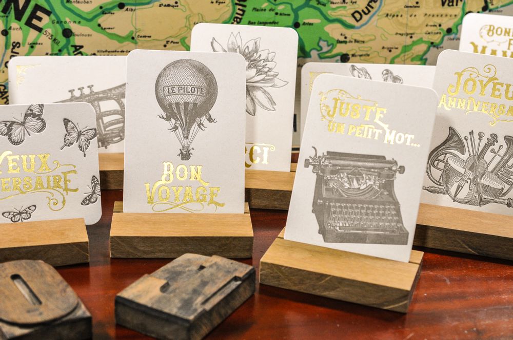 Carterie - Carte Montgolfière Bon Voyage - L'ATELIER LETTERPRESS