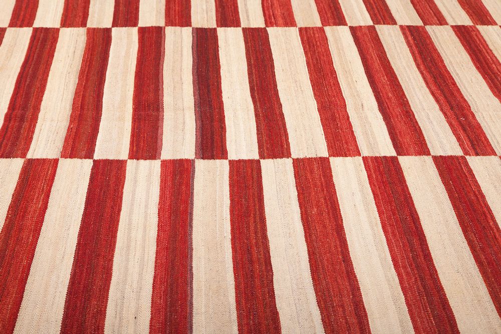 Rugs - Red&Beige Mazandaran Kilim - ORIENT HANDMADE CARPETS