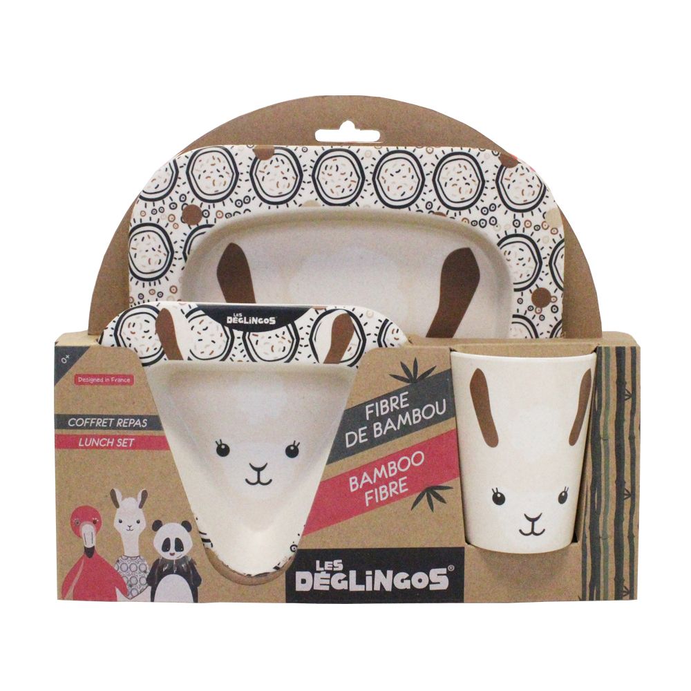 Children's mealtime - Coffre Repas Muchachos le lama en fibres de bambou - DEGLINGOS