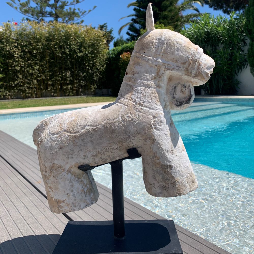 Objets de décoration - CHEVAL Statues en bois avec support en fer - CASA NATURA