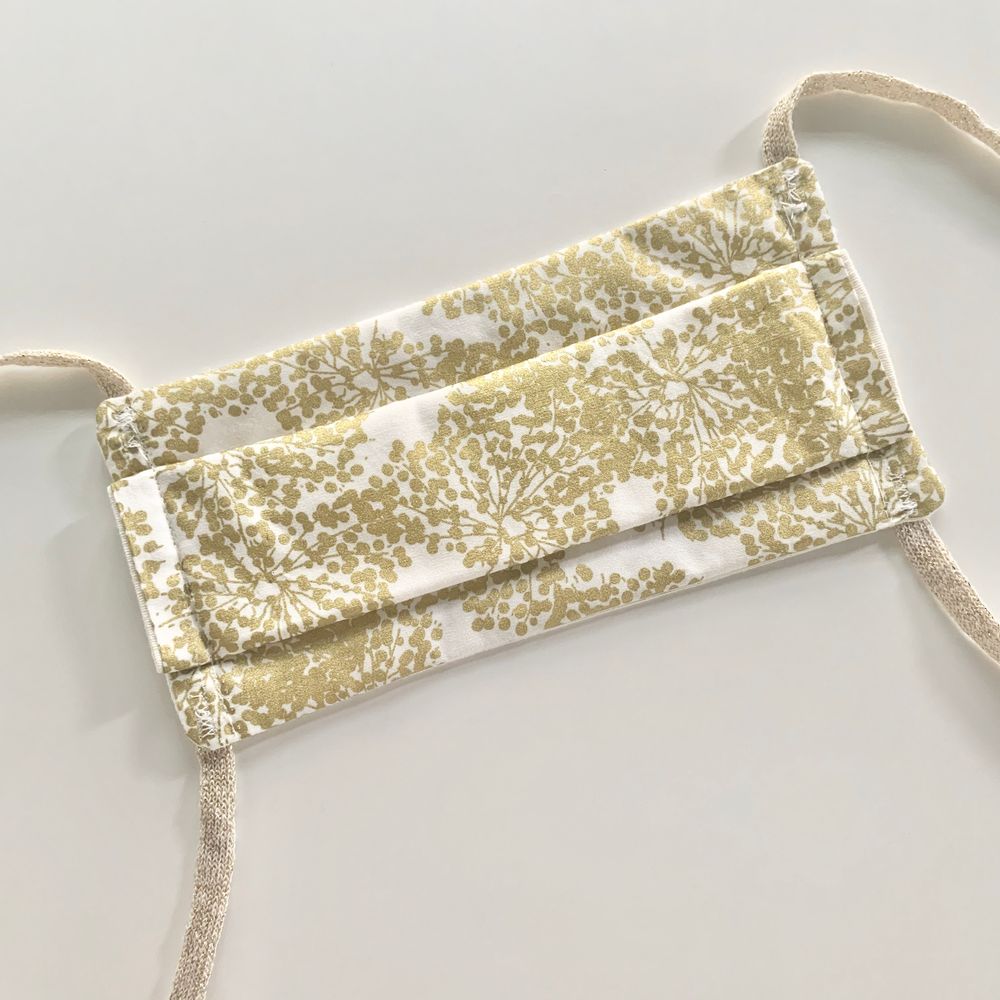 Scarves - Adult Afnor Standard Fabric Mask Flower Model Gold - LES LOVERS DECO