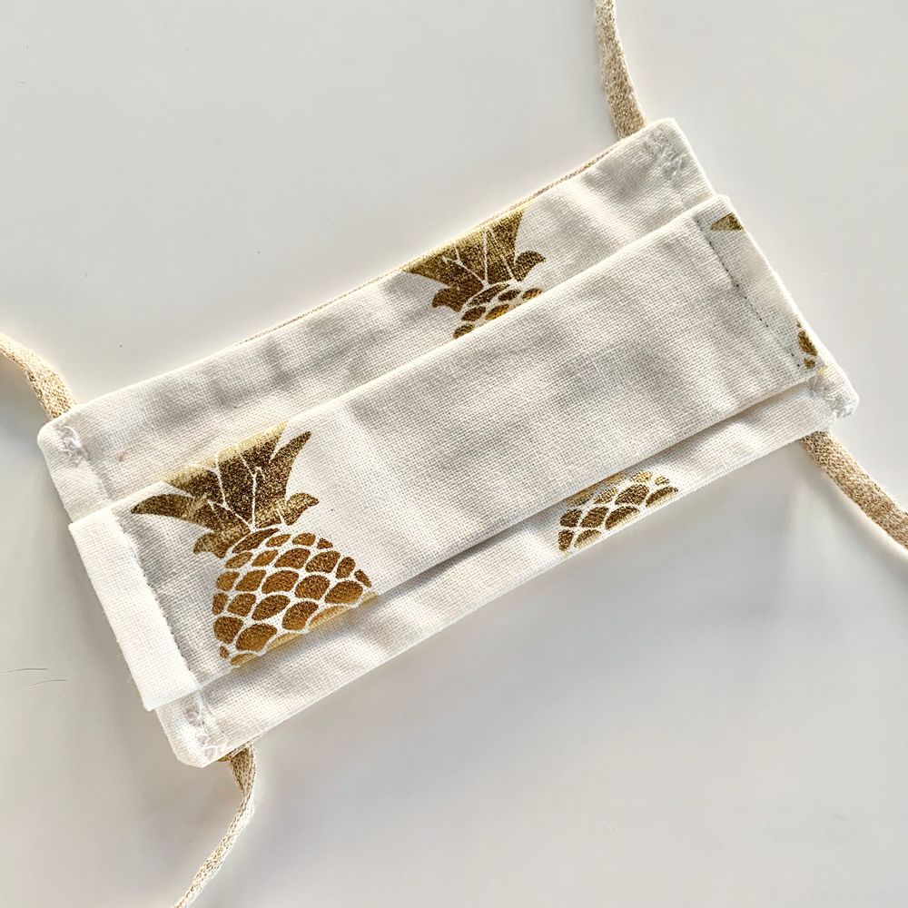 Scarves - Adult Afnor Standard Fabric Mask Pineapple Model - LES LOVERS DECO